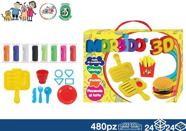 EOL PLASTILINA 3D 28X21X7 8PZ+FORMINE 