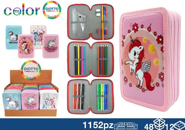 GIOTTO ASTUCCIO 3 ZIP UNICORN 