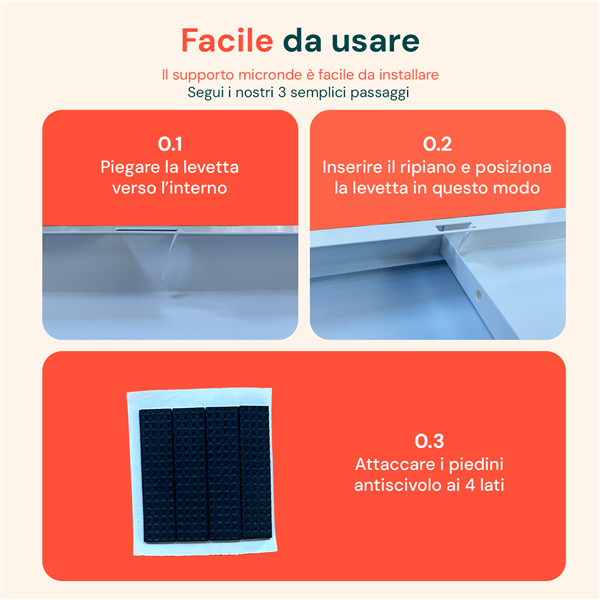 AVILIA SUPPORTO MICROONDE CON VASSOIO SCORREVOLE 39-62X47X4CM