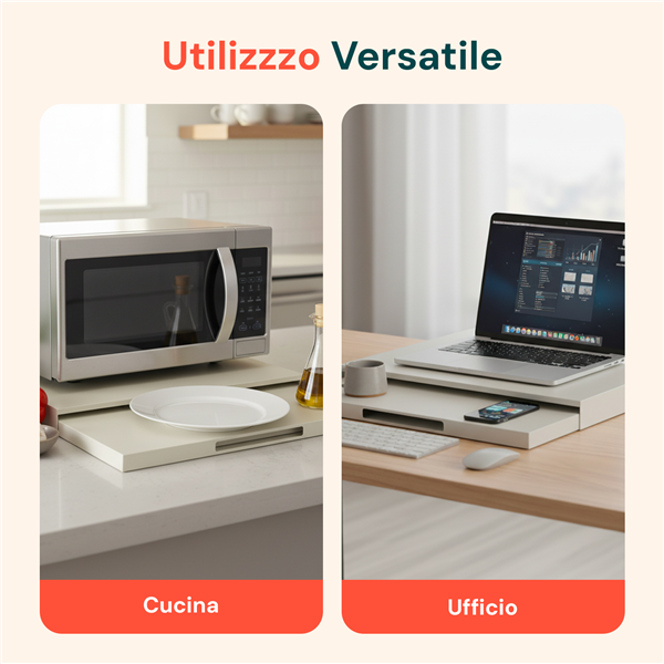 AVILIA SUPPORTO MICROONDE CON VASSOIO SCORREVOLE 39-62X47X4CM