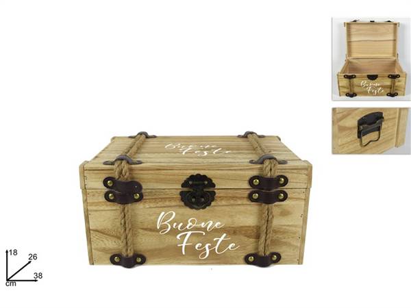 DUE ESSE SCATOLA BAULETTO LEGNO NATALE 