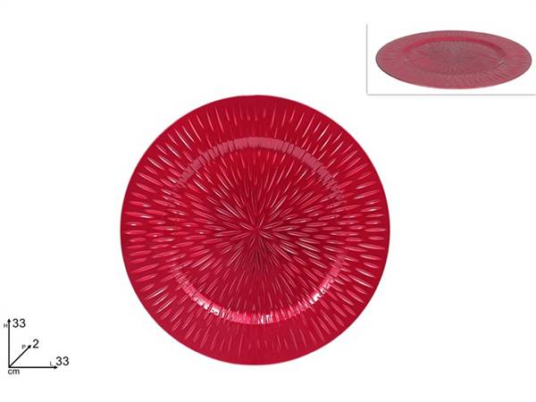 DUE ESSE SOTTOPIATTO INTARSIATO 33CM ROS 