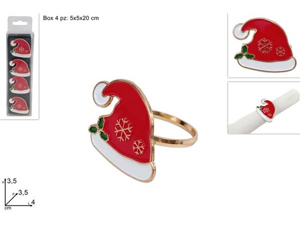 DUE ESSE ANELLI PORTATOV 4PZ CAPPELLO BABBO NATALE