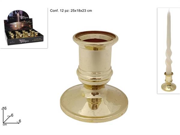 DUE ESSE PORTACANDELA PLASTICA ORO 