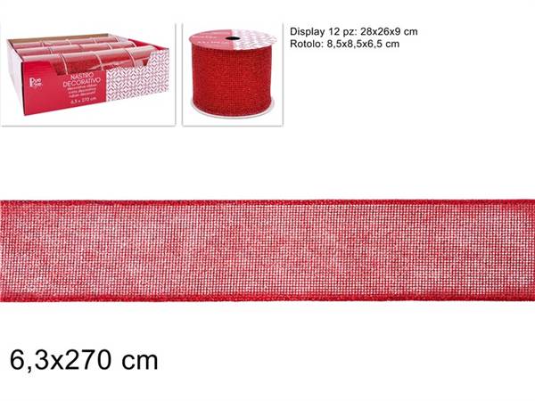 DUE ESSE NASTRO 6,3X270CM ROSSO RETINATO 
