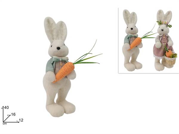 DUE ESSE CONIGLIO PELLICCIA 40CM C/VESTI 