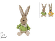 DUE ESSE CONIGLIO SEDUTO 40CM 2COL. IN PELLICCIA CON VESTITO