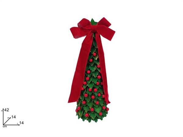 DUE ESSE ALBERO 42CM AGRIFOGLIO CON GLITTER ORO CON BACCHE