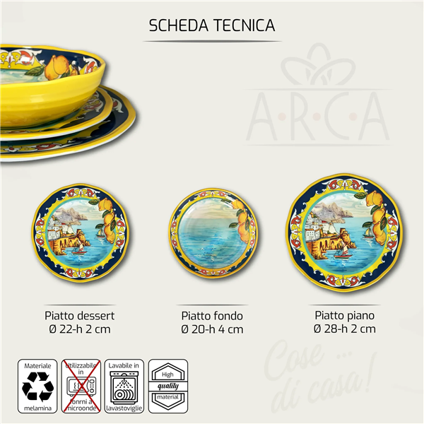 ARCA PIATTO PIANO CM.25 LA COSTIERA MELAMINA