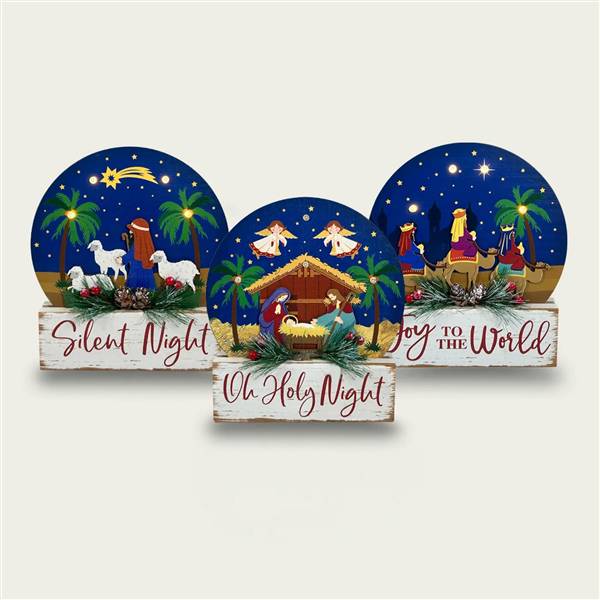ARCA DECORAZIONE LEGNO CON LED NATALE 