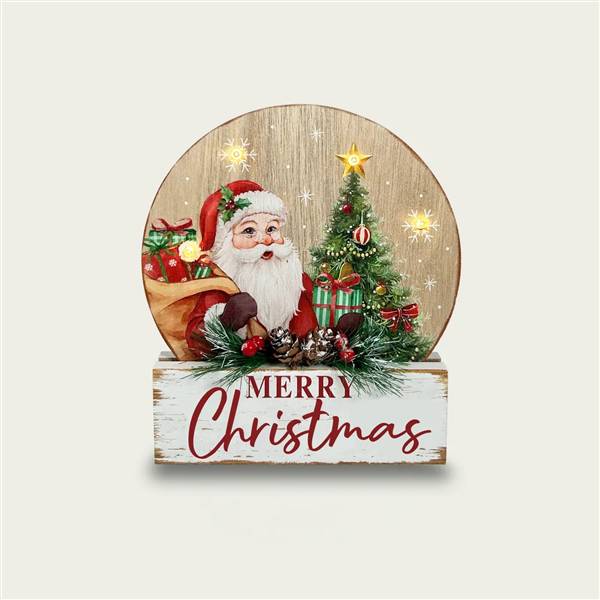 ARCA DECORAZIONE LEGNO CON LED NATALE 