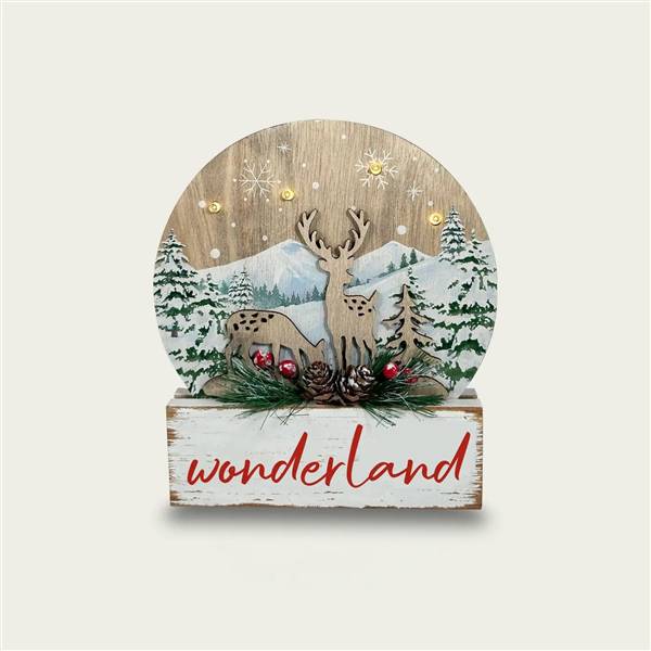 ARCA DECORAZIONE LEGNO CON LED NATALE 