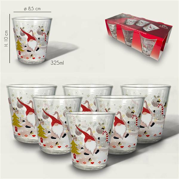 ARCA BICCHIERI 6PZ 30CL BABBO NATALE 