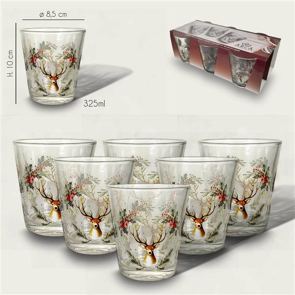 ARCA BICCHIERI 6PZ 30CL CERVO NATALE 