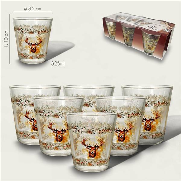 ARCA BICCHIERI 6PZ 30CL CERVO NATALE 