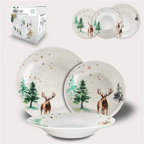 ARCA SERVIZIO PIATTI 18PZ STELLA NATALE STELLA DEL NORD
