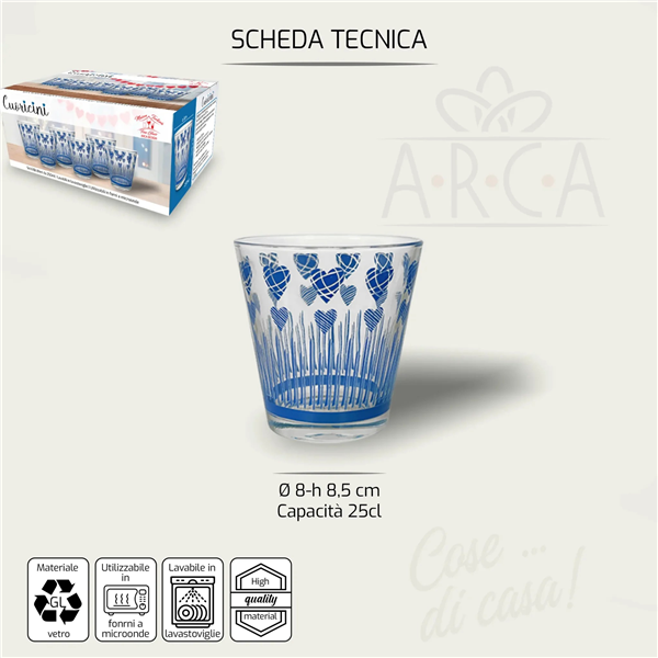 ARCA BICCHIERE VETRO 6PZ 25CL 