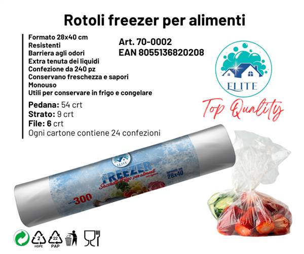 BIO SACCHETTI FREEZER SERIE 300 28X40CM 