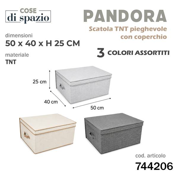 CS SCATOLA PIEGHEVOLE PANDORA 50X40X25 TNT C/COPERCHIO