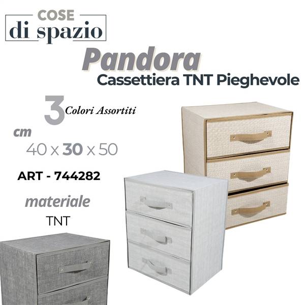 CS CASSETTIERA PANDORA TNT PIEGHEVOLE 40X30X50CM COL.ASS.