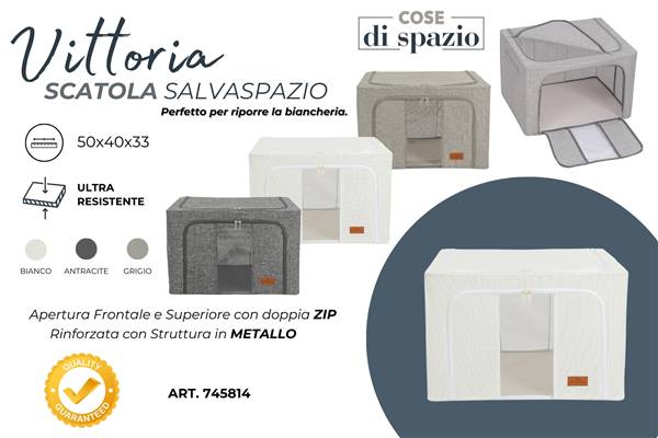 CS SCATOLA SALVASPAZIO VITTORIA COL.ASS. 50X40X33CM CON DOPPIA ZIP
