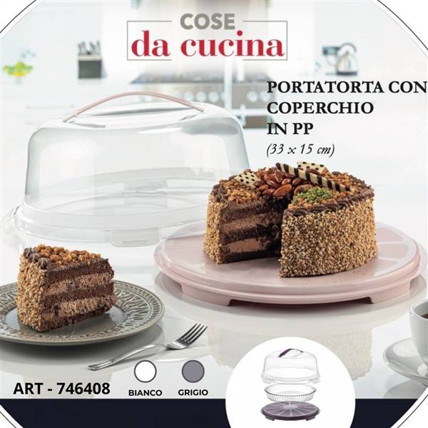 CS PORTATORTA CON COPERCHIO 33X15CM COLORI ASS.