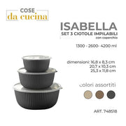CS CIOTOLE 3PZ ISABELLA CON COPERCHIO 