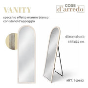 CS SPECCHIO EFFETTO MARMO BIANCO VANITY 166X54 C/STAND