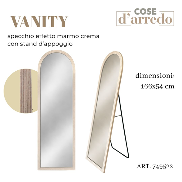 CS SPECCHIO EFFETTO MARMO CREMA VANITY 166X54 C/STAND