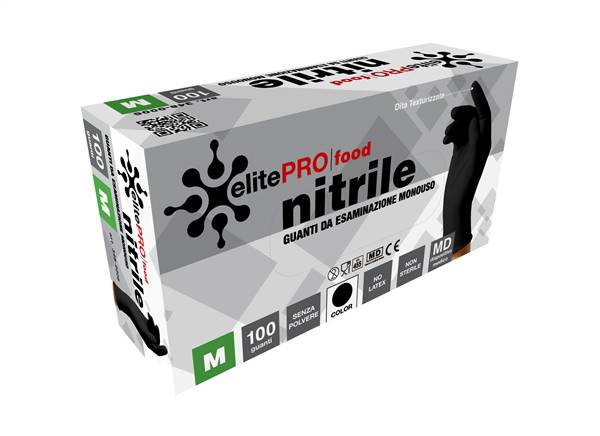 BIO GUANTI NITRILE NERO 100PZ TAGLIA M 