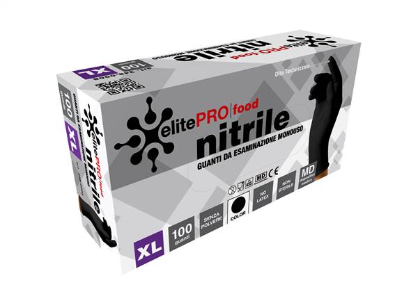 BIO GUANTI NITRILE NERO 100PZ TAGLIA XL 
