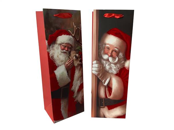 MERCURY SACCHETTO NATALE VINO 12X10XH.36 FLOCCATO IN CARTA