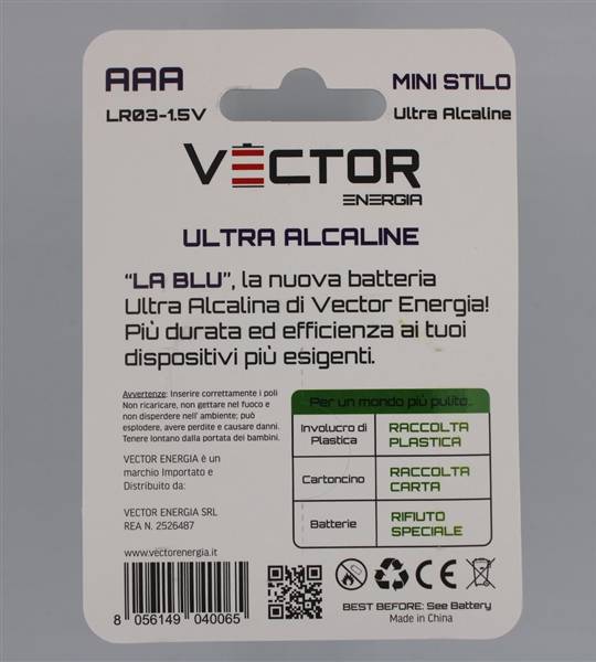 VECTOR PILA SUPER ALCALINA MINISTILO 4PZ 