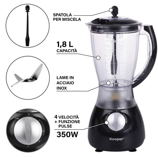 KOOPER FRULLATORE 350W 4 VELOCITA NERO 