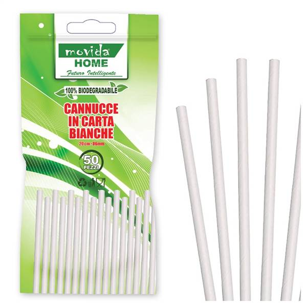MOVIDA CANNUCCE BIO 50PZ BIANCHE 