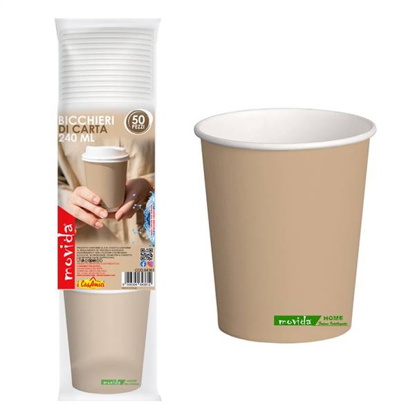 MOVIDA BICCHIERE BIO 250CC TORTORA 50PZ 