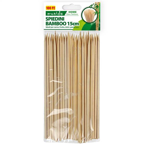 MOVIDA SPIEDINI BAMBOO 3MM 15CM 100PZ 
