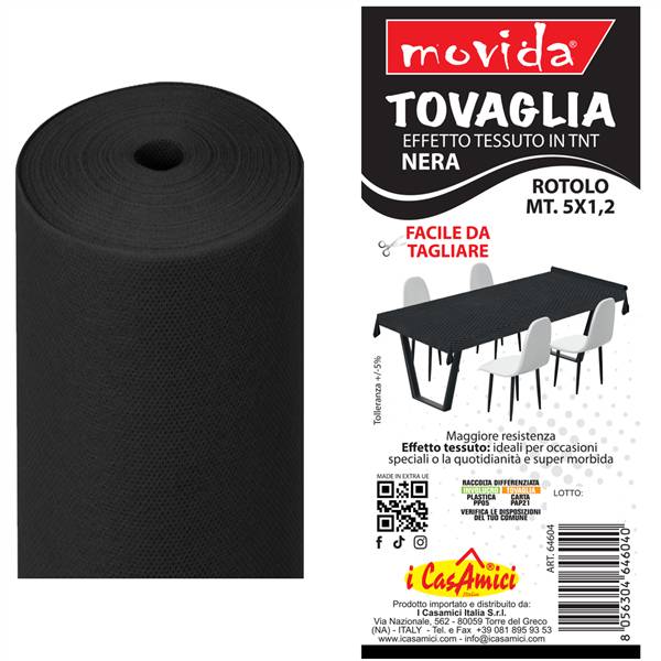 MOVIDA TOVAGLIA ROTOLO TNT 5X1,2 NERO 