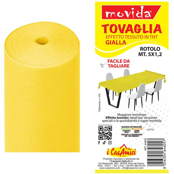 MOVIDA TOVAGLIA ROTOLO TNT 5X1,2 GIALLO 