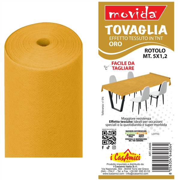 MOVIDA TOVAGLIA ROTOLO TNT 5X1,2 ORO 
