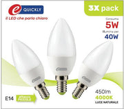 HD CANDELA LED X3 C37 E14 5W 4000K ART.Q3-1023