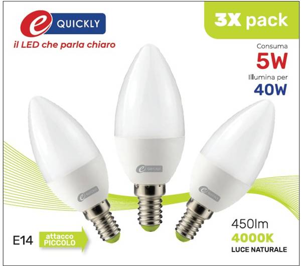 HD CANDELA LED X3 C37 E14 5W 4000K ART.Q3-1023