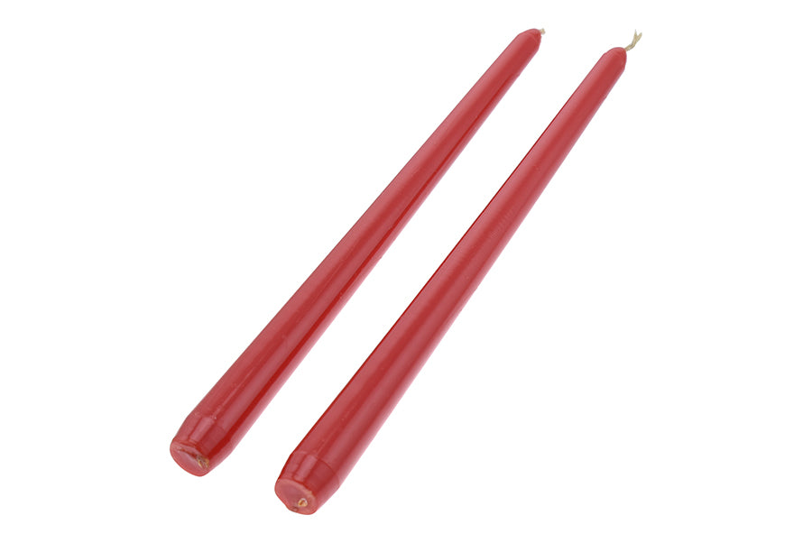 PARTENOPE CANDELE 2PZ A STELO 25CM ROSSO LACCATO