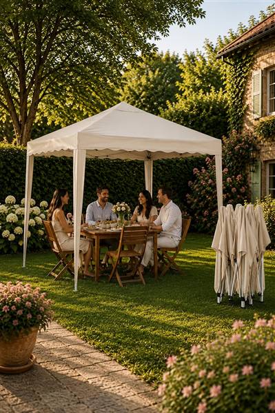 GFC GAZEBO FOLDY 3X3MT BEIGE JU-015 3X3X2,6OH. TUBO 25X25 MM.