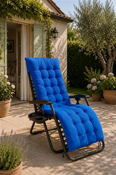 GFC POLTRONA RELAX IMBOTTITA BLU HU-150 CM.90-165X65X113H TUBO DM.25