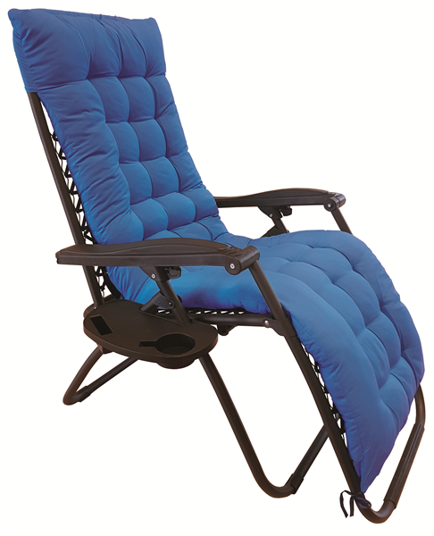 GFC POLTRONA RELAX IMBOTTITA BLU HU-150 CM.90-165X65X113H TUBO DM.25