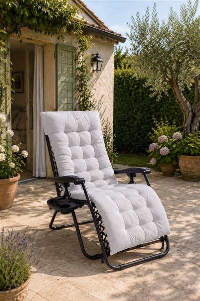 GFC POLTRONA RELAX IMBOTTITA PANNA HU151 CM.90-165X65X113H TUBO DM.25