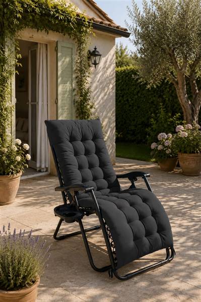 GFC POLTRONA RELAX IMBOTTITA GRIGIO HU15 GRIGIO SCURO CM.90-165X65X113H TUBO DM.25