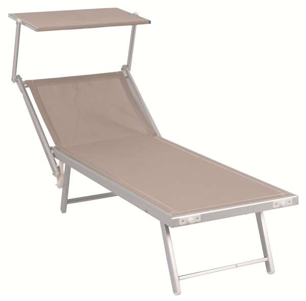GFC LETTINO MARE POOL BEIGE HU-004 CM.189X61X40H TUBO 42X42 2 POSIZIONI