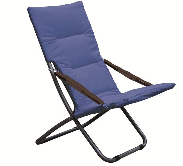 GFC SEDIA RELAX IMBOTTITA BLU HU-051 CM.60X47X92H TUBO DM.25
